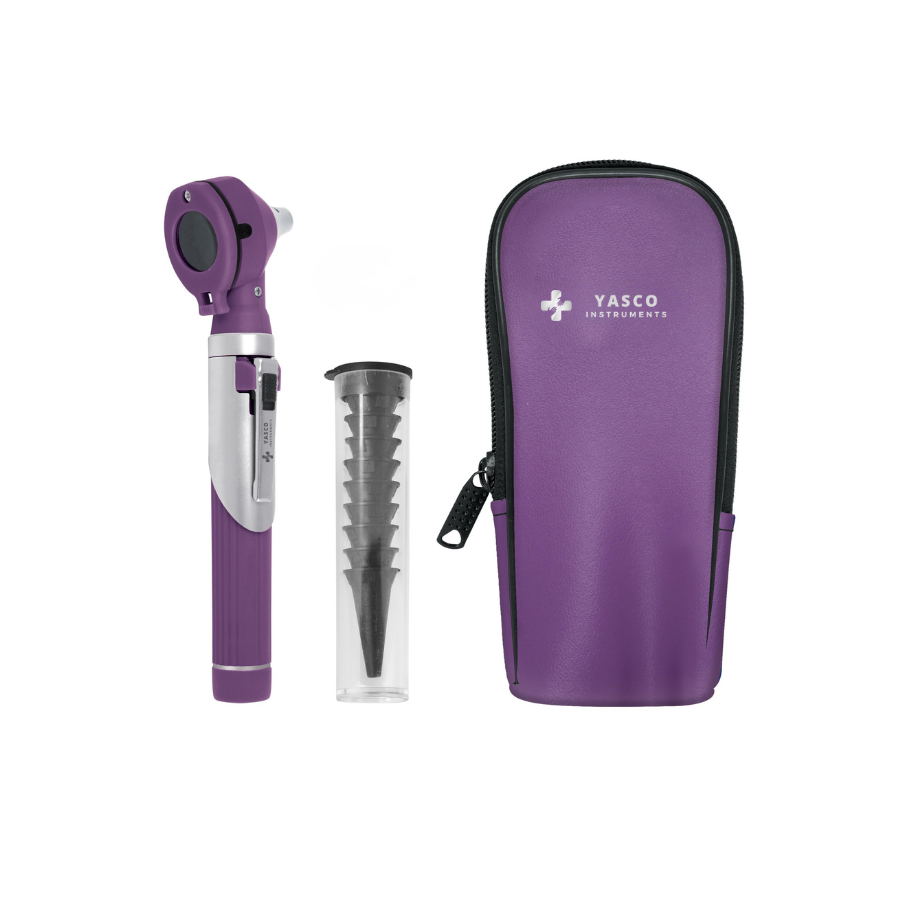 Fiber Optic Pocket Otoscope Set | Purple Main image
