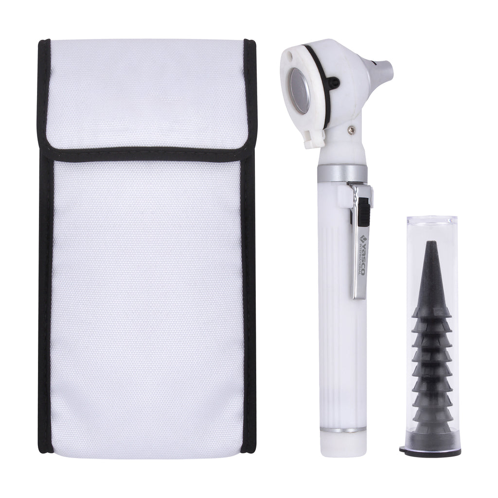 Fiber Optic Mini Otoscope Set - White