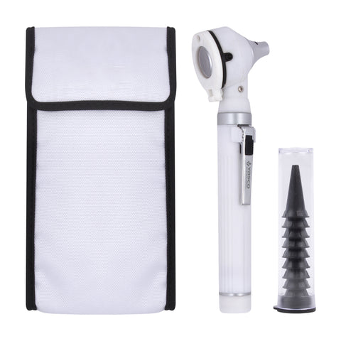 Fiber Optic Mini Otoscope Set - White