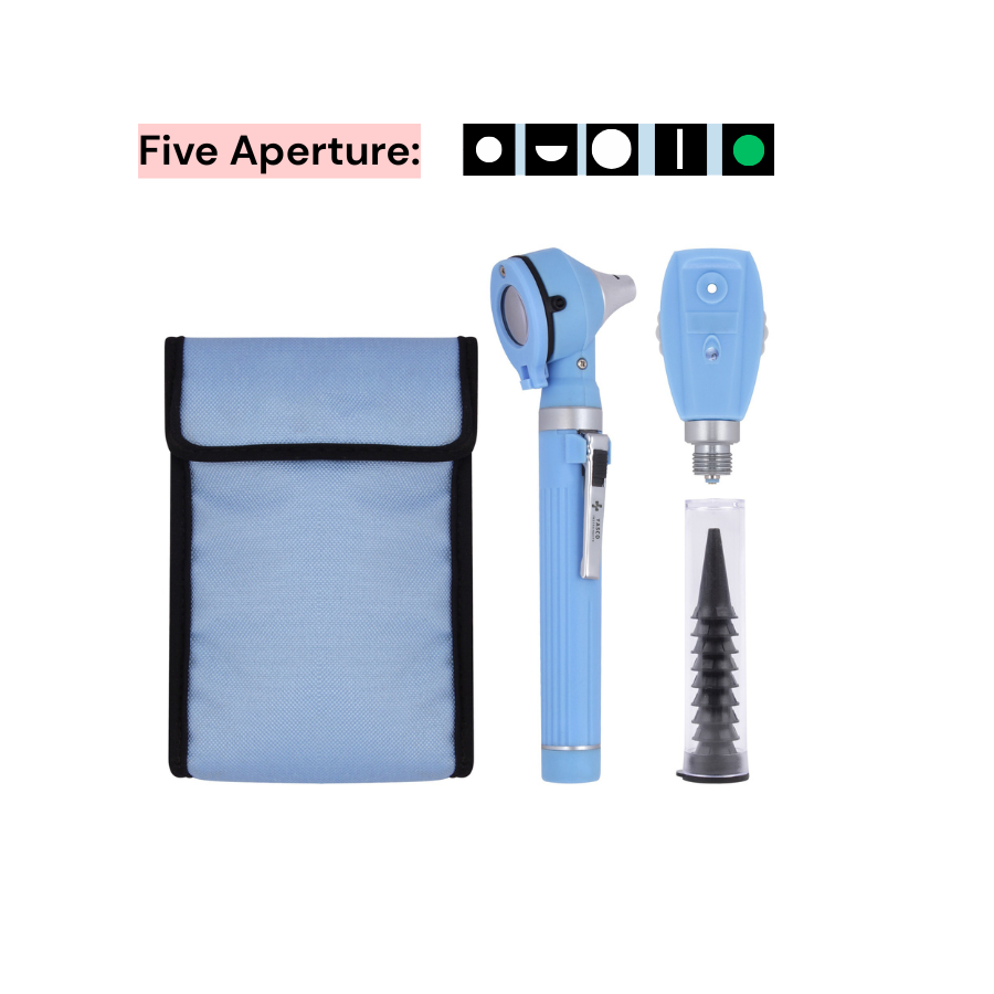 Fiber Optic Mini EENT Diagnostic Set | Sky Blue Otoscope & Ophthalmoscope Main image