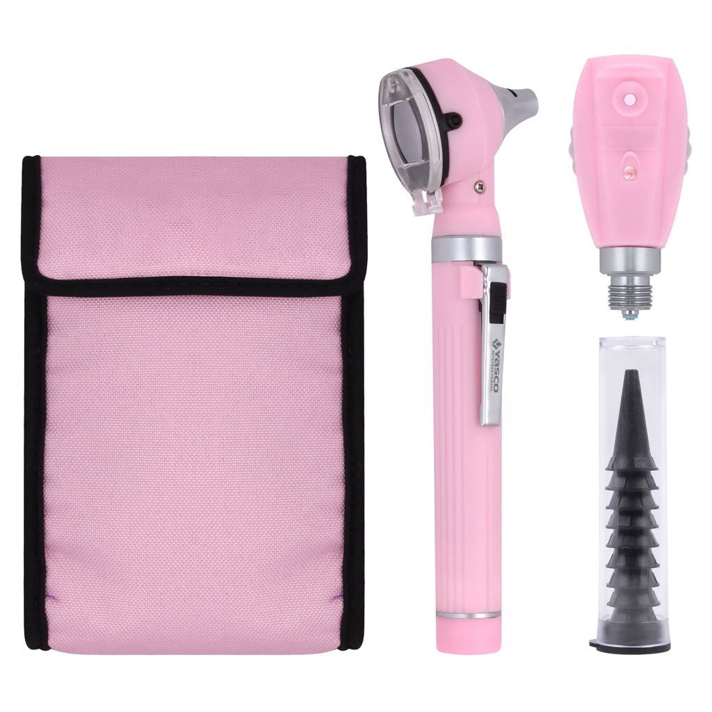 Fiber Optic Mini Ophthalmoscope & Otoscope Set -  Pearl Pink