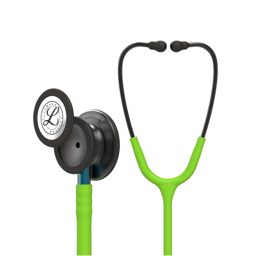 Littmann Classic III Stethoscope 5875 | Lime Green Tube | Smoke Finish Main image