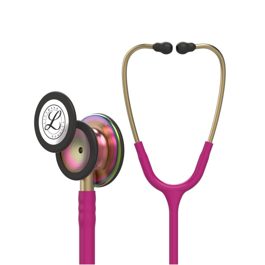 Littmann Classic III Stethoscope 5806 | Raspberry Tube | Rainbow Finish