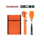 Fiber Optic Mini EENT Diagnostic Set | Orange Otoscope & Ophthalmoscope