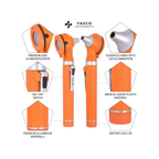 Fiber Optic Pocket Otoscope Set | Orange