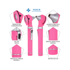 Fiber Optic Mini EENT Set | Rose Pink Otoscope & Ophthalmoscope