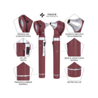Fiber Optic Pocket Otoscope Set | Burgundy
