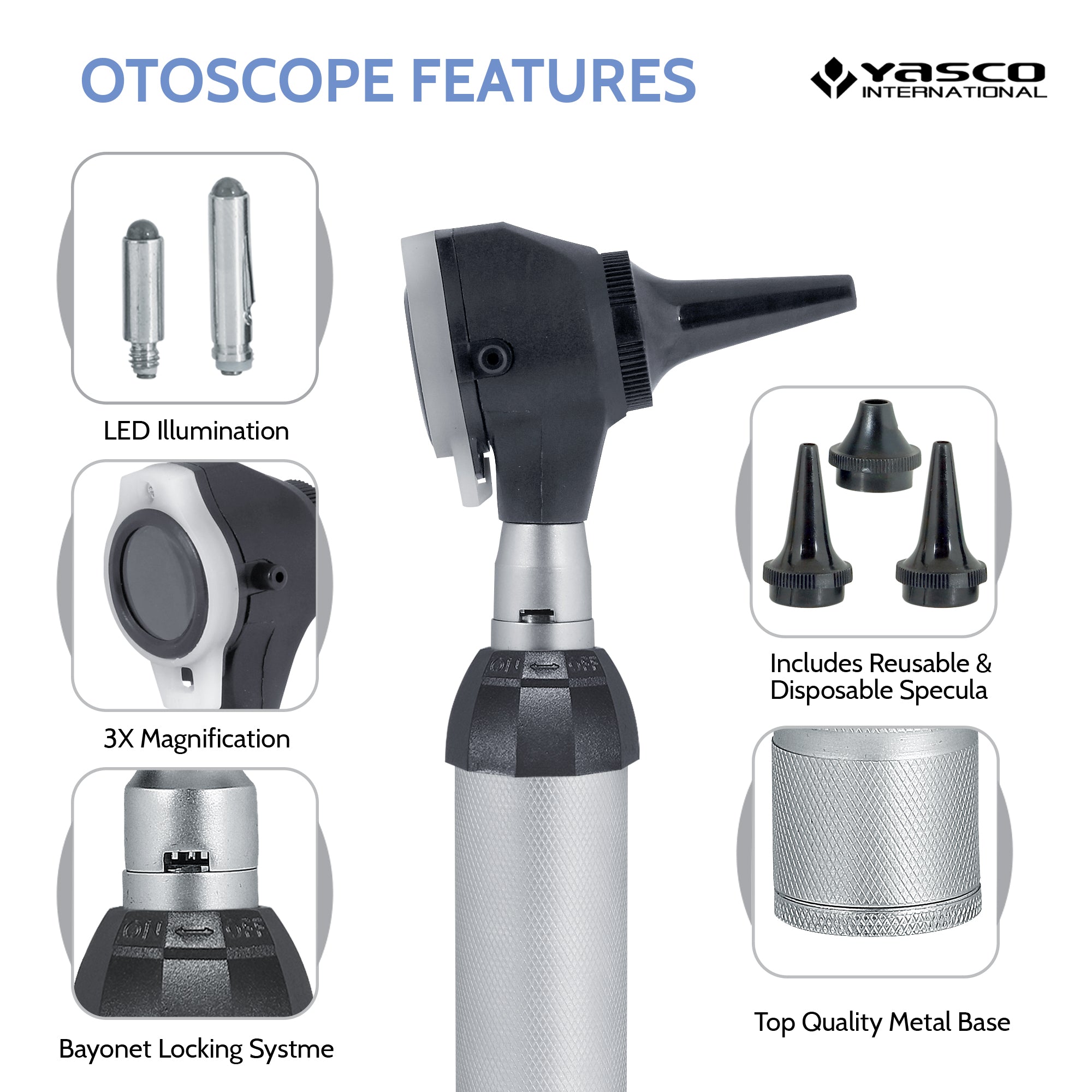 Conventional Otoscope Set - Black Finish Head Secondary image
