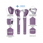 Fiber Optic Mini EENT Diagnostic Set | Purple Otoscope & Ophthalmoscope