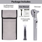 Fiber Optic Mini Otoscope Set - Gray