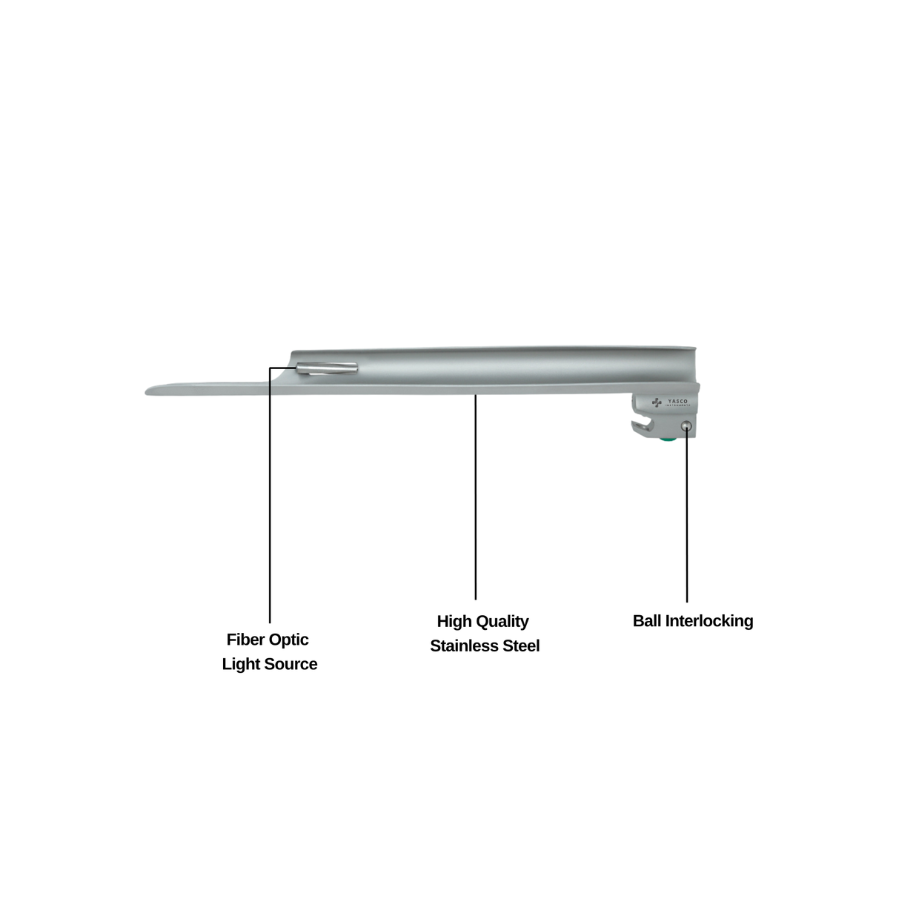 Fiber Optic Miller Laryngoscope Blades | Straight Tip