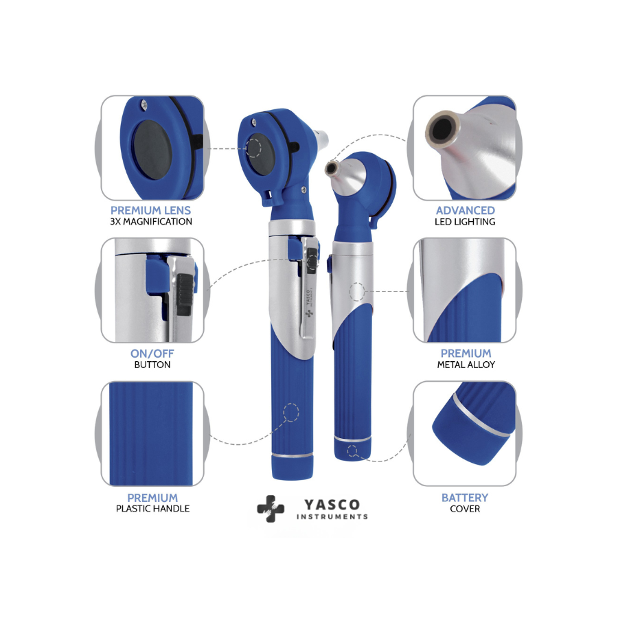 Fiber Optic Pocket Otoscope Set | Navy Blue Secondary image
