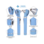Fiber Optic Mini EENT Diagnostic Set | Sky Blue Otoscope & Ophthalmoscope