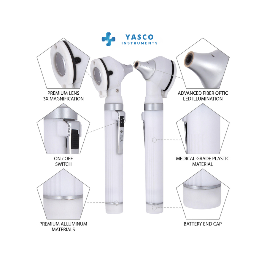 Fiber Optic Mini EENT Diagnostic Set | White Otoscope & Ophthalmoscope Secondary image
