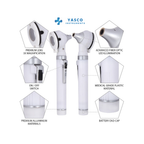 Fiber Optic Mini EENT Diagnostic Set | White Otoscope & Ophthalmoscope