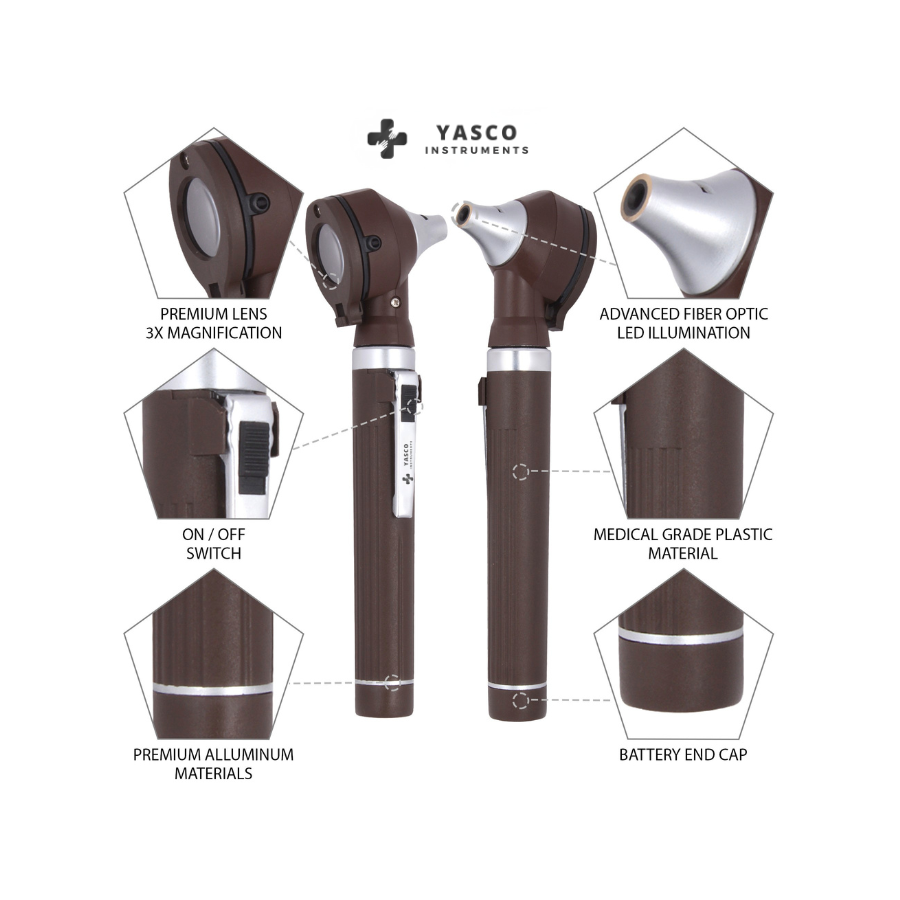 Fiber Optic Pocket Otoscope Set | Chocolate Brown Secondary image