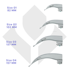Fiber Optic (F.O) Laryngoscope Set, Interchangeable Light, Macintosh