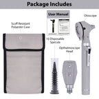 Fiber Optic Mini Ophthalmoscope & Otoscope Set -  Gray