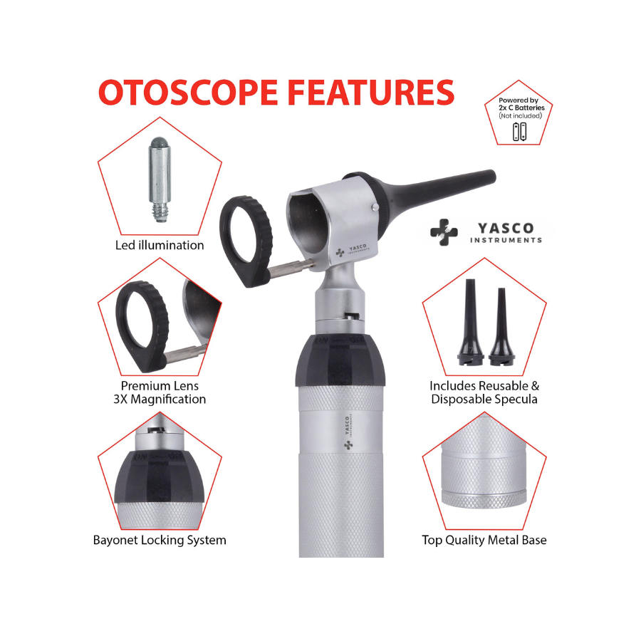 Veterinary Procedure Otoscope Set | LED Diagnostic Instrument