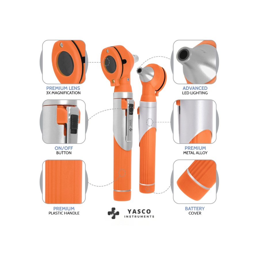 Fiber Optic Pocket Otoscope Set | Orange Secondary image