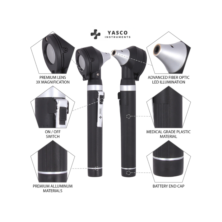 Fiber Optic Pocket Otoscope Set | Black Secondary image