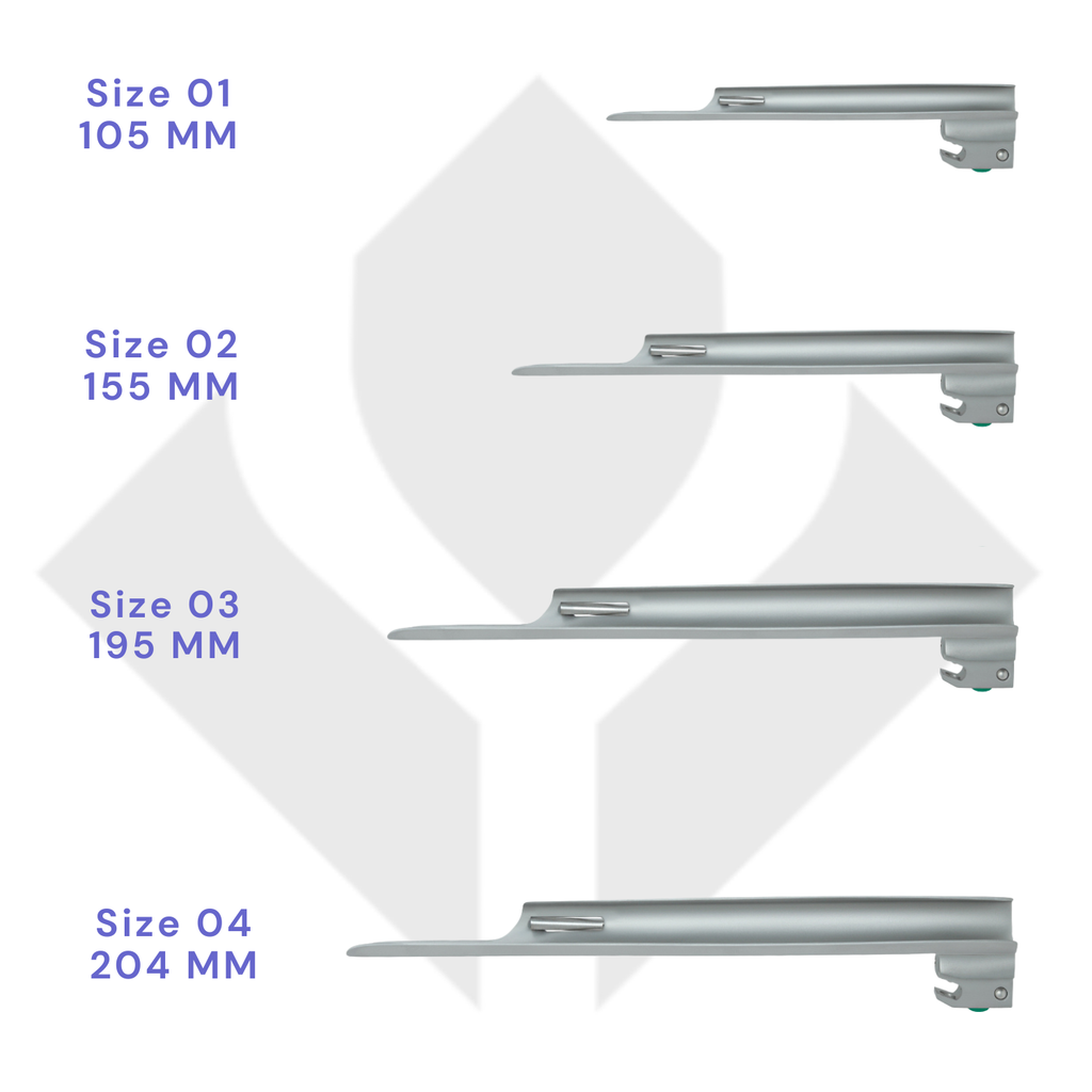 Fiber Optic (F.O) Laryngoscope Set, Miller Straight Blades