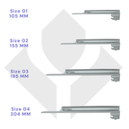 Fiber Optic (F.O) Laryngoscope Set, Miller Straight Blades