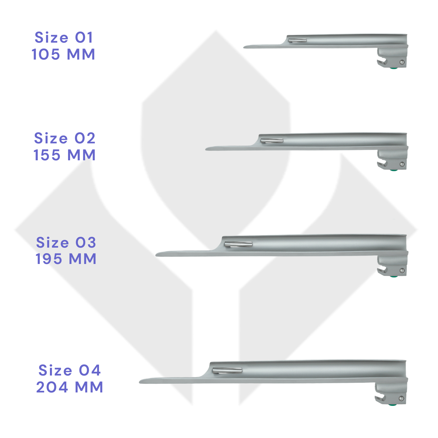 Fiber Optic (F.O) Laryngoscope Set, Miller Straight Blades