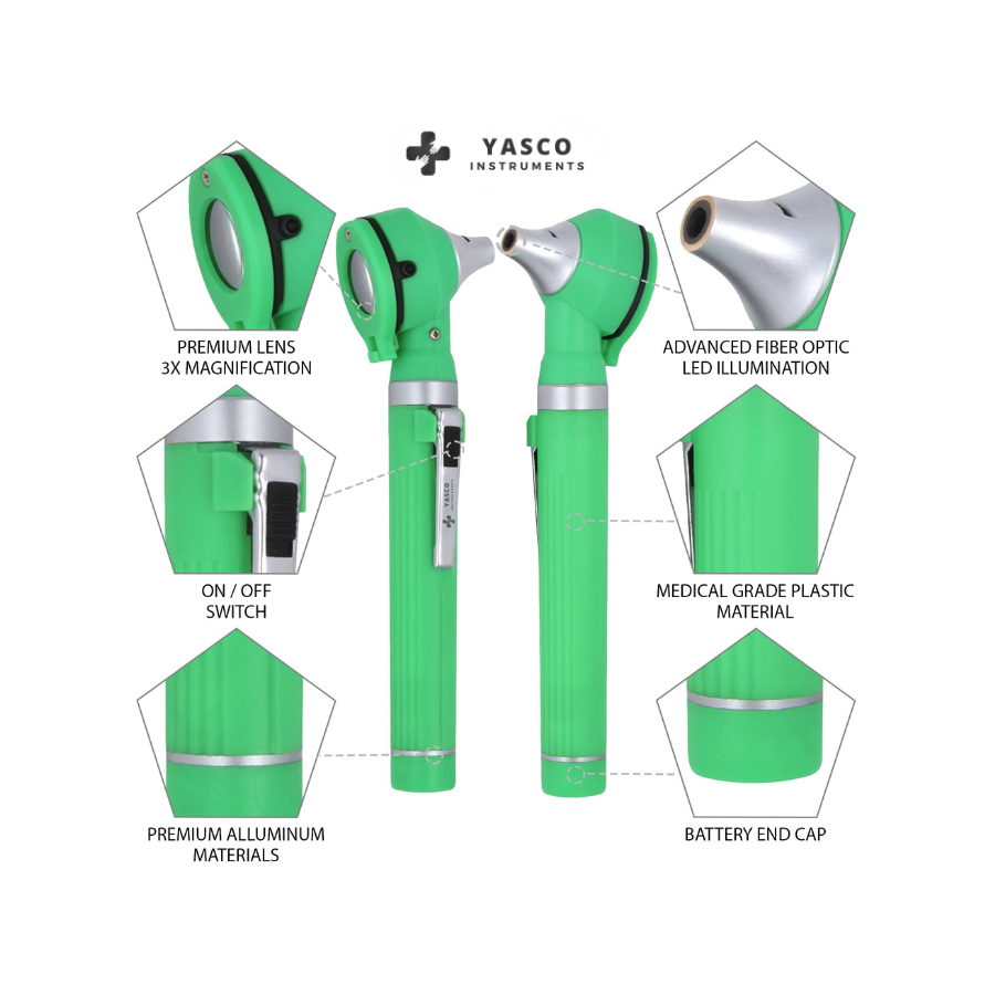 Fiber Optic Pocket Otoscope Set | Green Secondary image