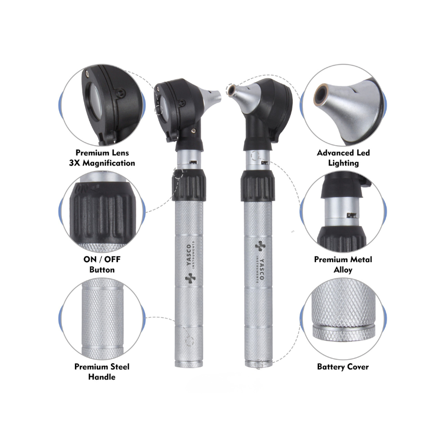 Fiber Optic Brass Otoscope Set | Baby Handle Secondary image