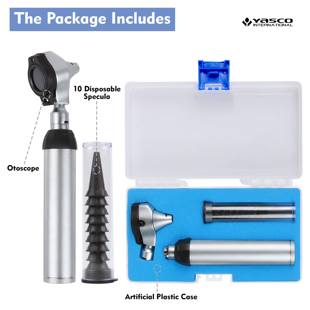 Fiber Optic Brass Otoscope Set