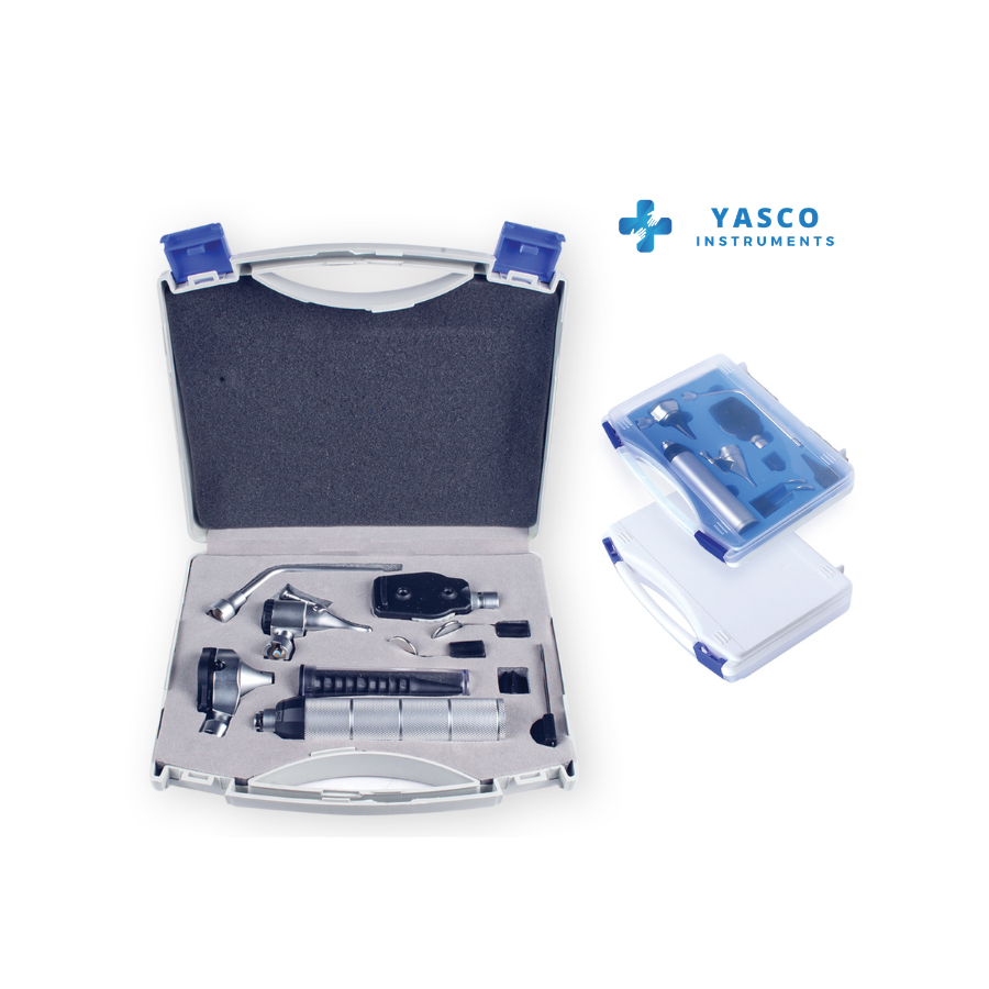 Professional Fiber Optic Otoscope & Ophthalmoscope Diagnostic Set