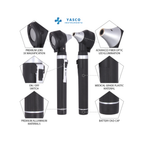 Fiber Optic Mini EENT Diagnostic Set | Black Otoscope & Ophthalmoscope