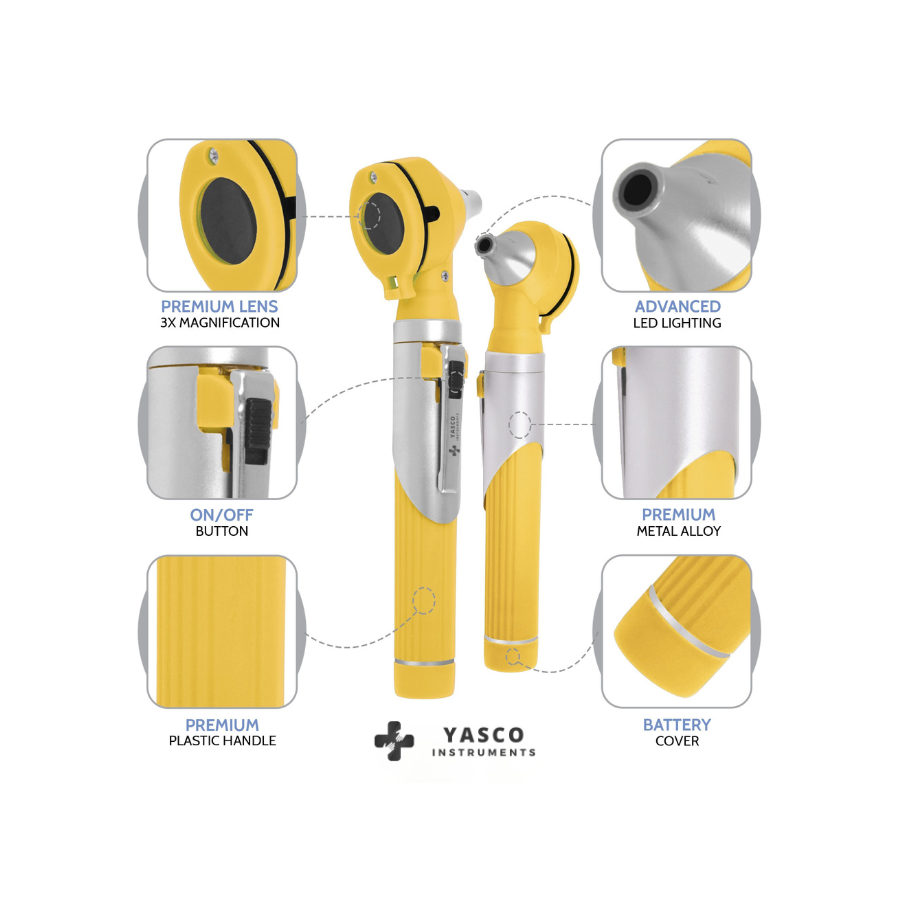 Fiber Optic Pocket Otoscope Set | Yellow Secondary image