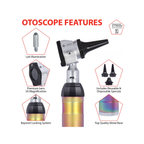 Brass Otoscope Set | Rainbow Finish Diagnostic Instrument