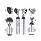 Fiber Optic Brass Otoscope Set | LED Diagnostic Ear Examination Instrument