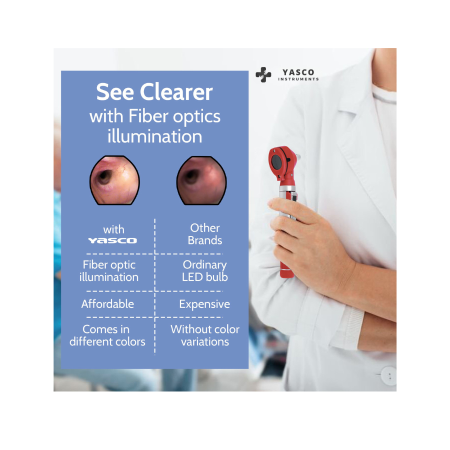 Fiber Optic Pocket Otoscope Set | Burgundy Secondary image