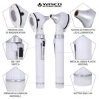Fiber Optic Mini Ophthalmoscope & Otoscope Set - White