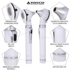 Fiber Optic Mini Otoscope Set - White