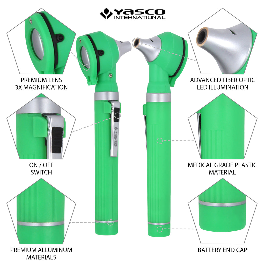 Fiber Optic Mini Otoscope Set - Green