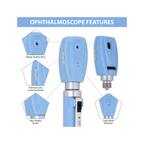 Fiber Optic Mini EENT Diagnostic Set | Sky Blue Otoscope & Ophthalmoscope