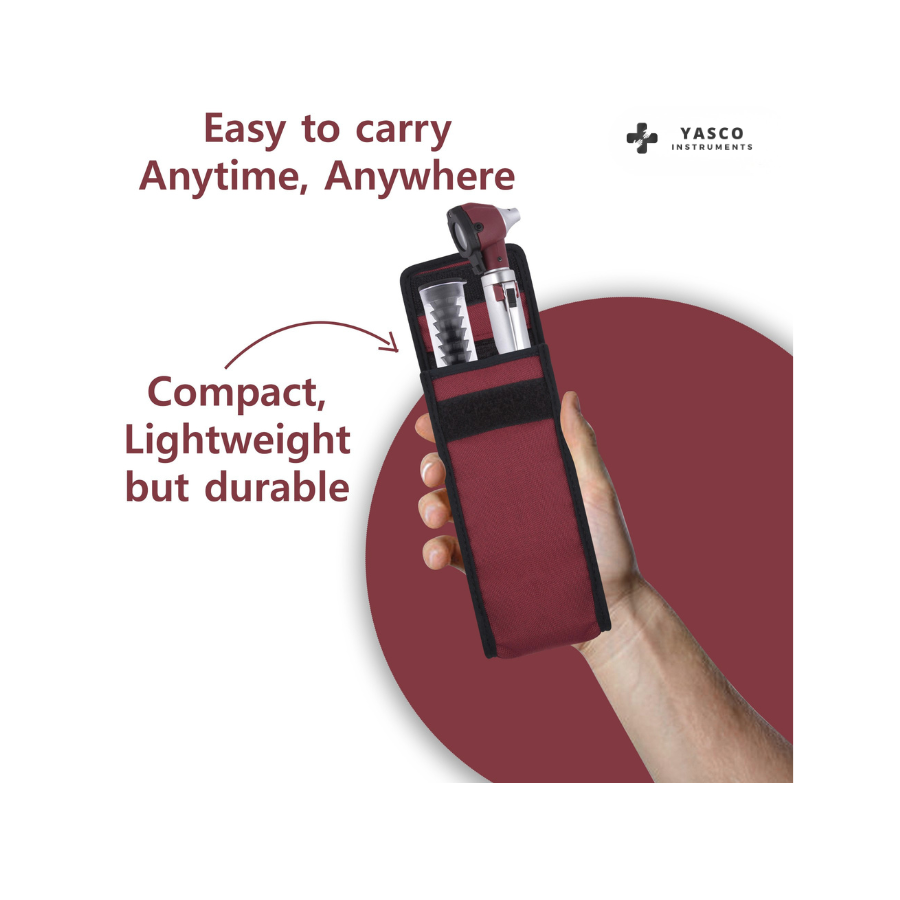 Fiber Optic Pocket Otoscope Set | Burgundy