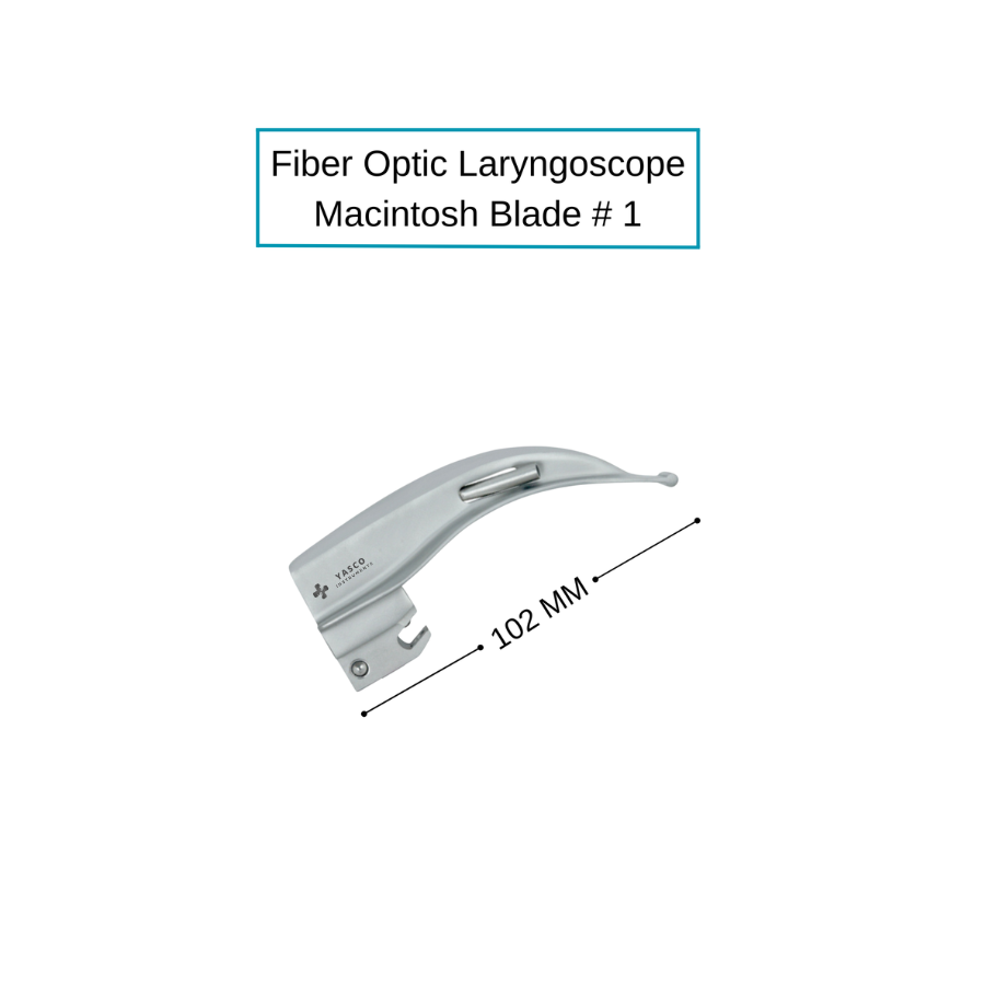 Fiber Optic Macintosh Laryngoscope Blades | Sizes 0–5