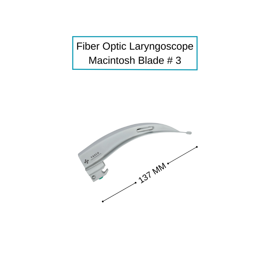 Fiber Optic Macintosh Laryngoscope Blades | Sizes 0–5