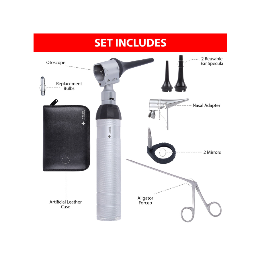 Veterinary Procedure Otoscope Set | LED Diagnostic Instrument