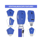 Fiber Optic Mini EENT Set | Navy Blue Otoscope & Ophthalmoscope
