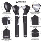 Fiber Optic Mini Ophthalmoscope & Otoscope Set - Black