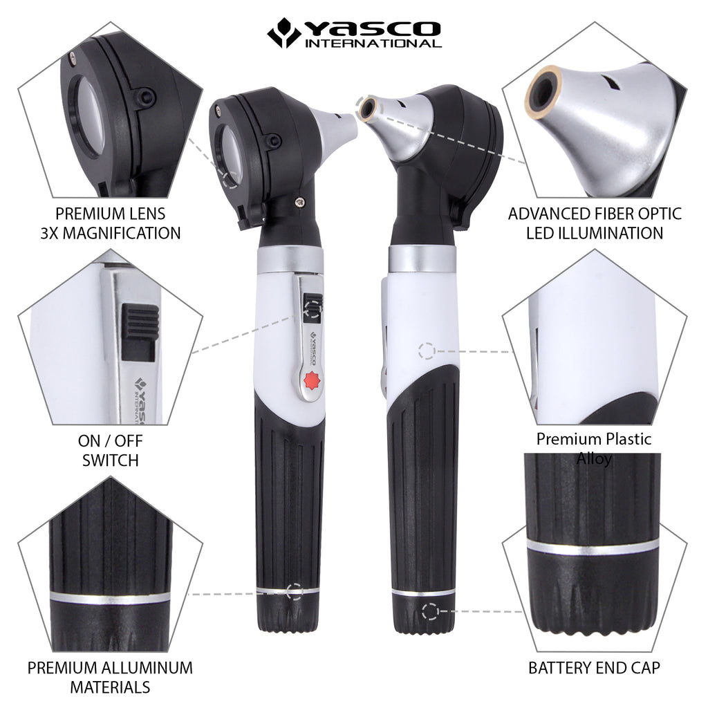 Fiber Optic Mini Ophthalmoscope & Otoscope Set - Five Aperture