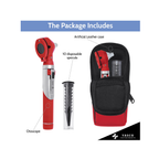 Fiber Optic Pocket Otoscope Set | Bright Red