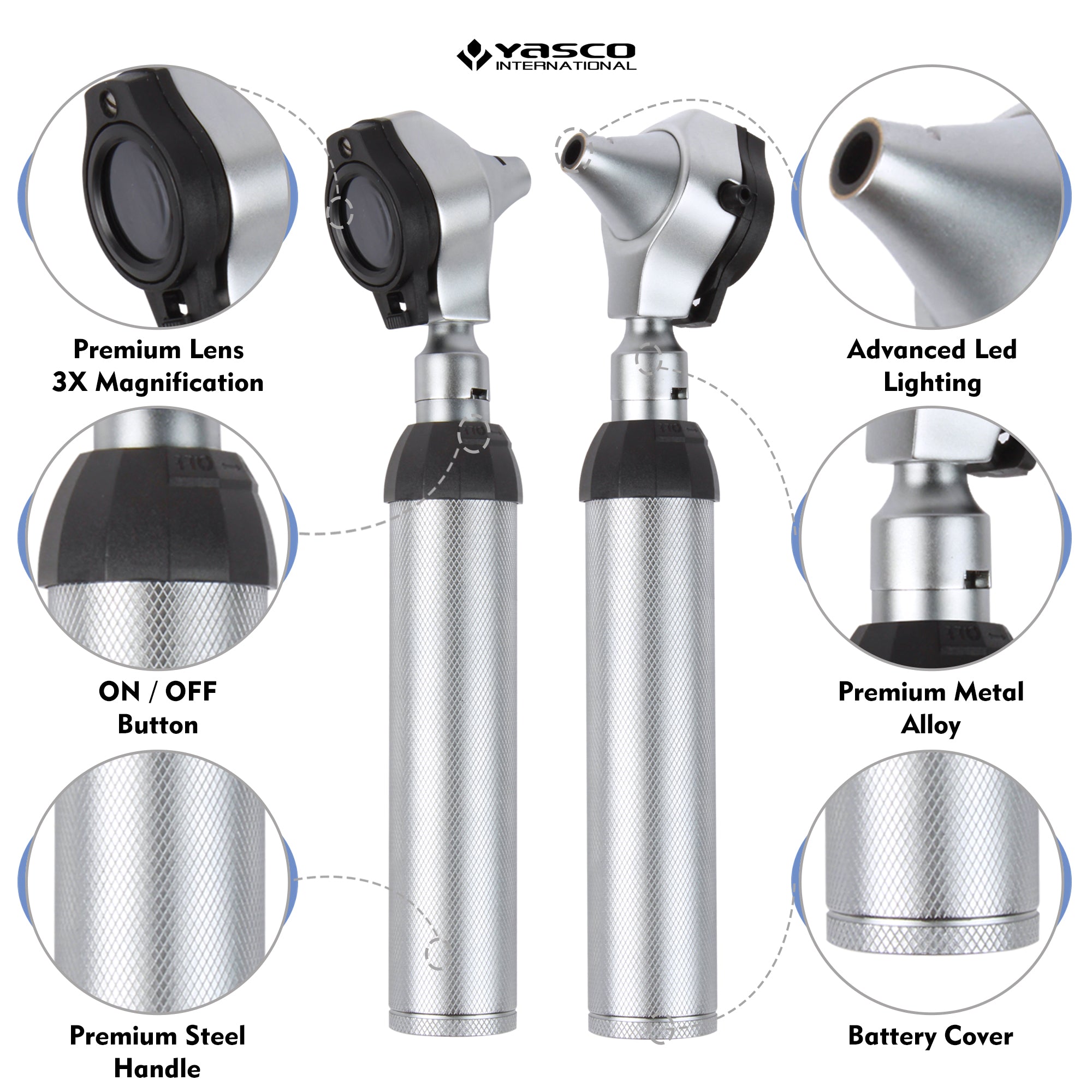 Fiber Optic Brass Otoscope Set